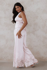 Viola Drawstring Wide Leg Pant - Pale Pink