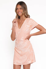 Tamika Mini Dress - Peach Floral