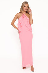 Zorina Halterneck Maxi Dress - Coral