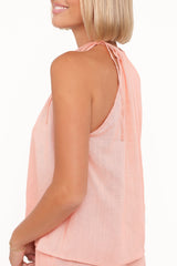 Wren Halter Tie Top - Pink