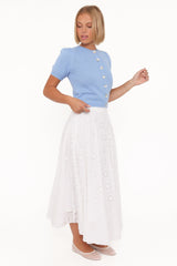 Varia Eyelet Maxi Skirt - White