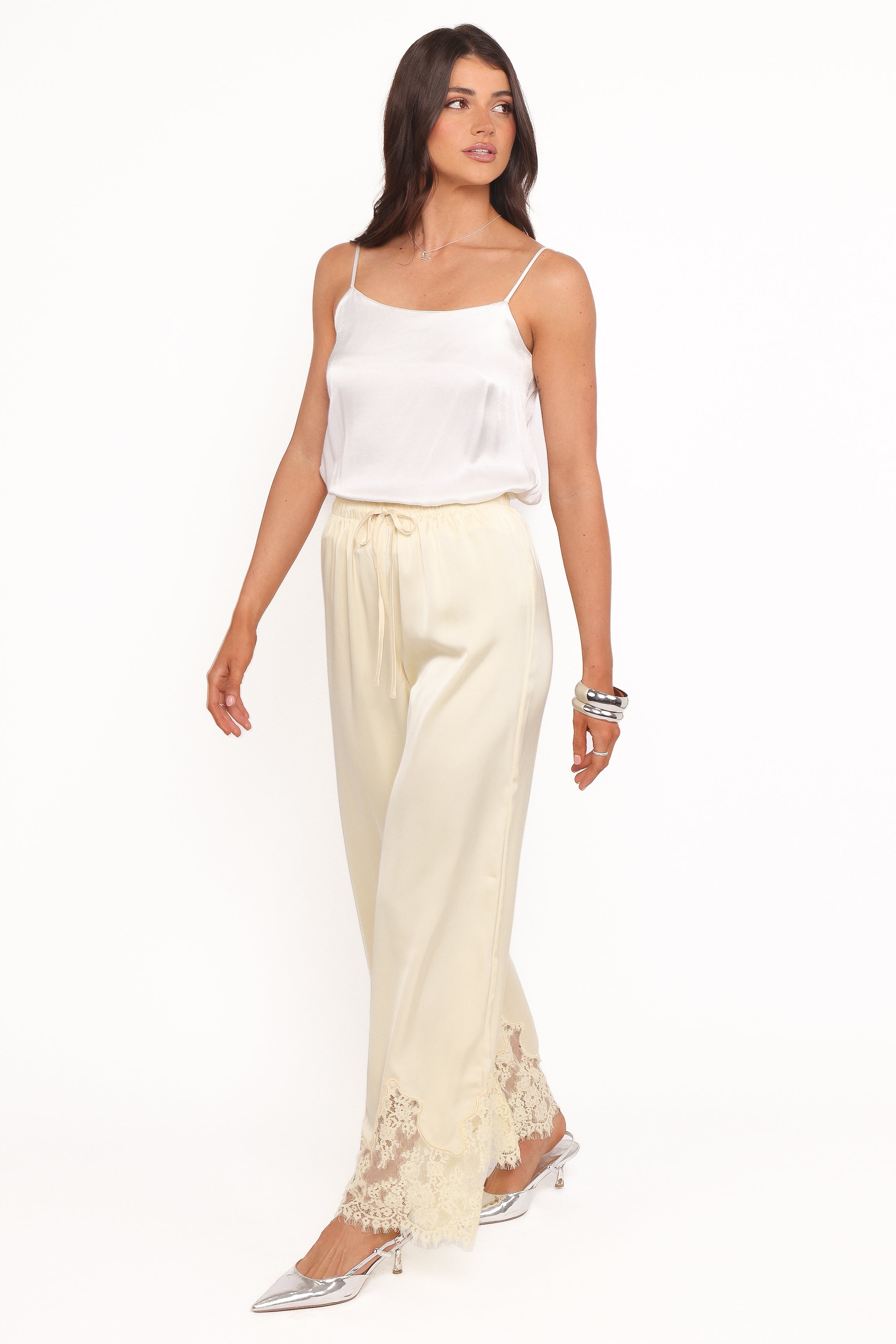 Viola Drawstring Wide Leg Pant - Yellow