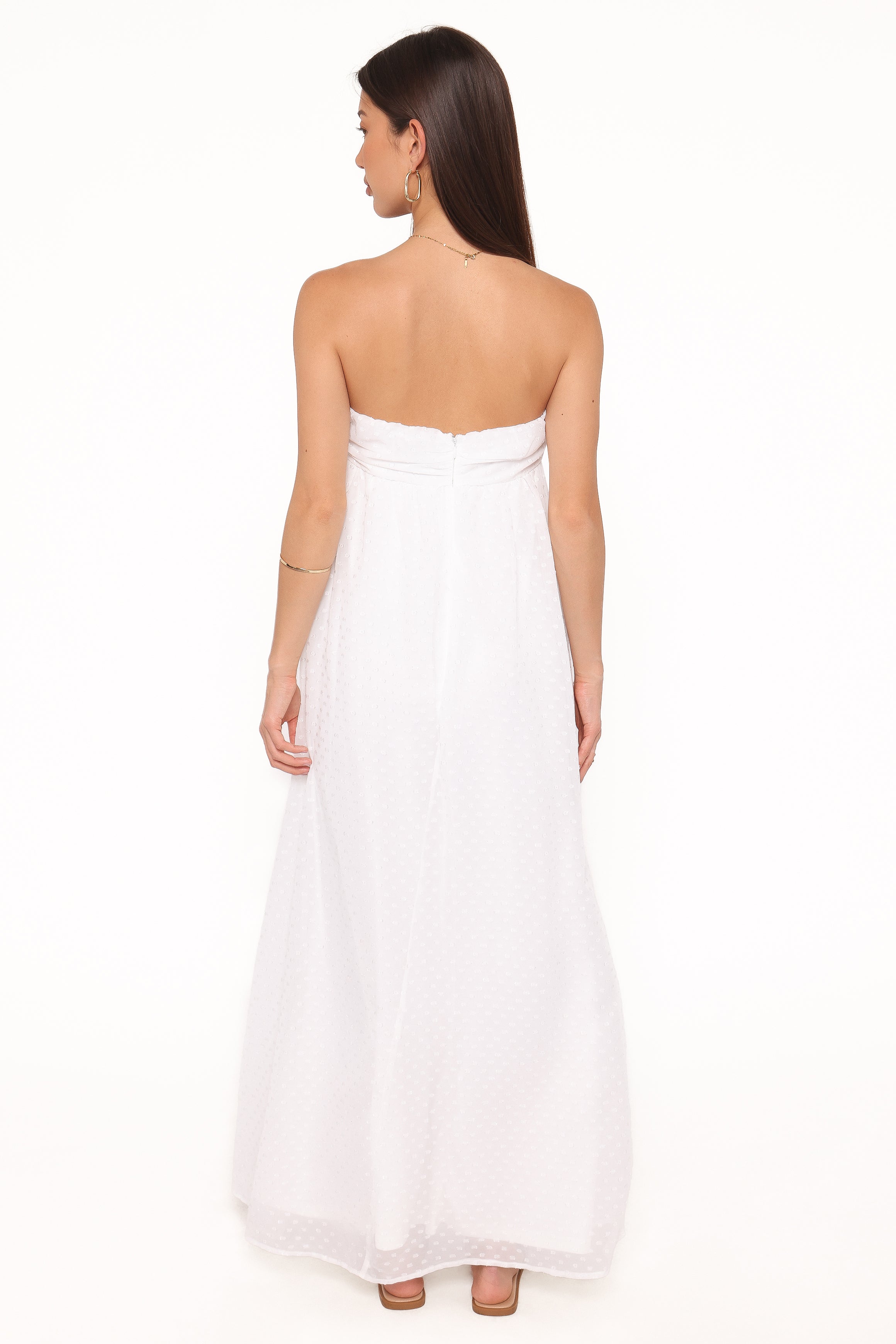Vee Strapless Maxi Dress - White