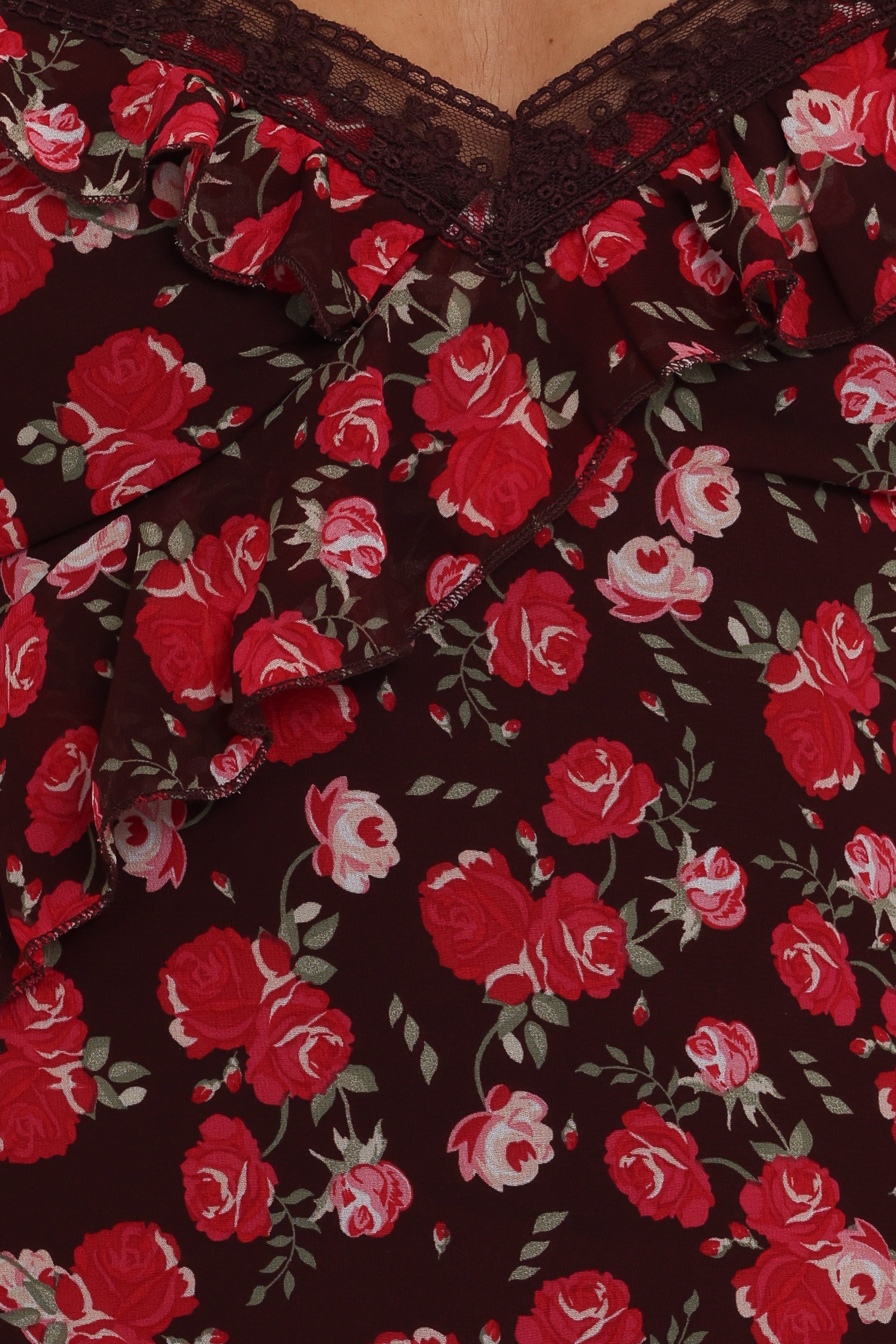 Virginia Maxi Dress - Brown Floral