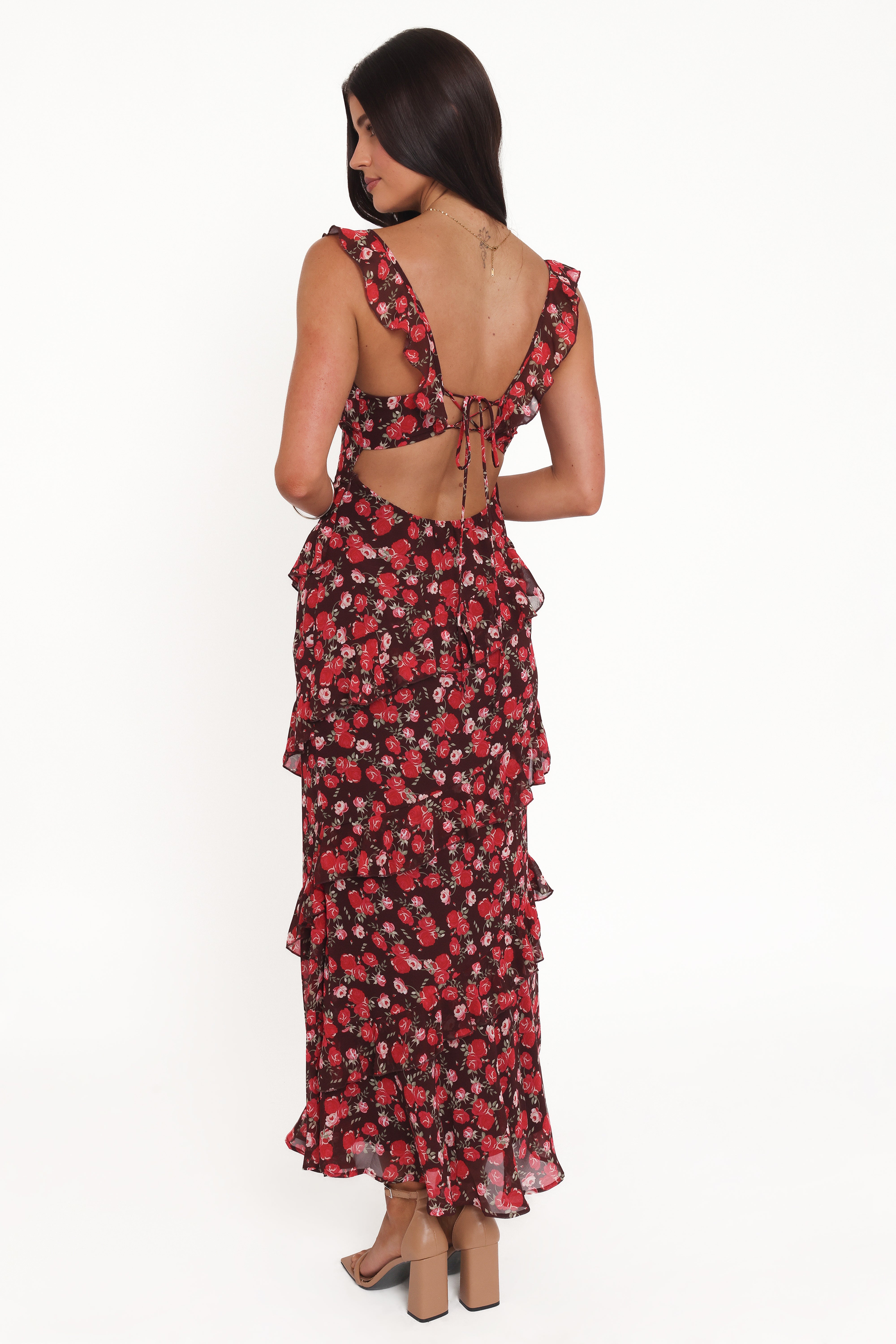 Virginia Maxi Dress - Brown Floral