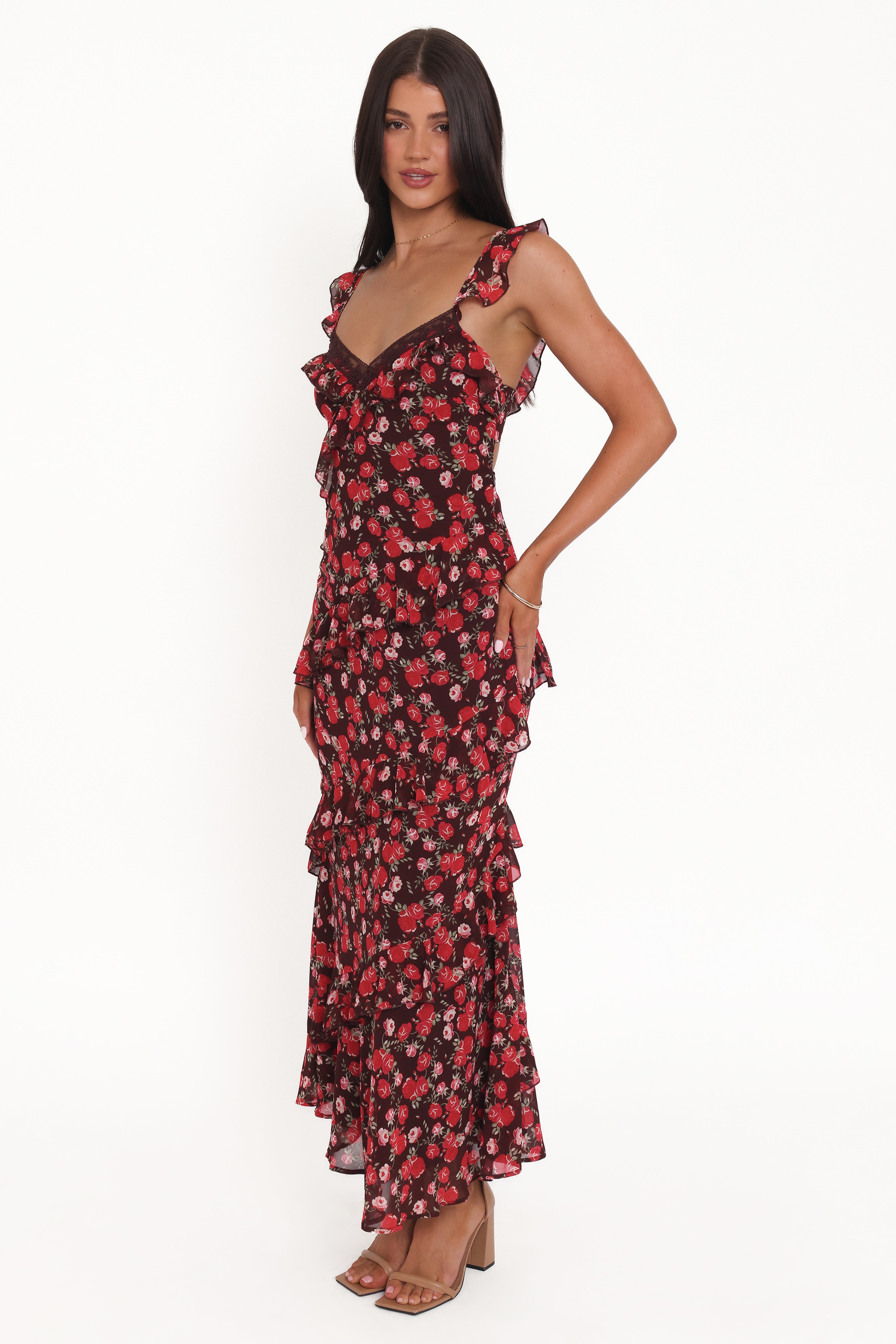 Virginia Maxi Dress - Brown Floral