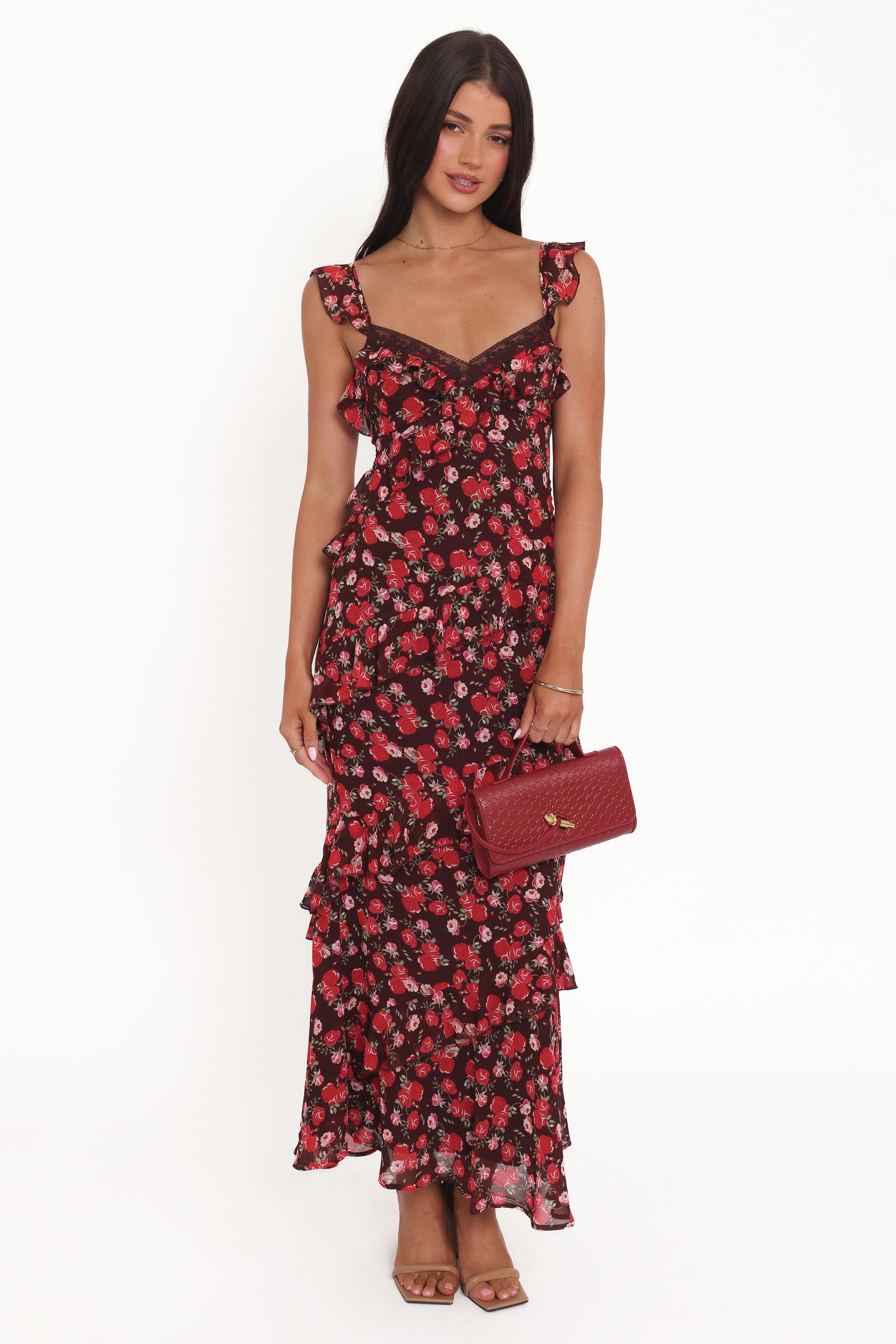 Virginia Maxi Dress - Brown Floral
