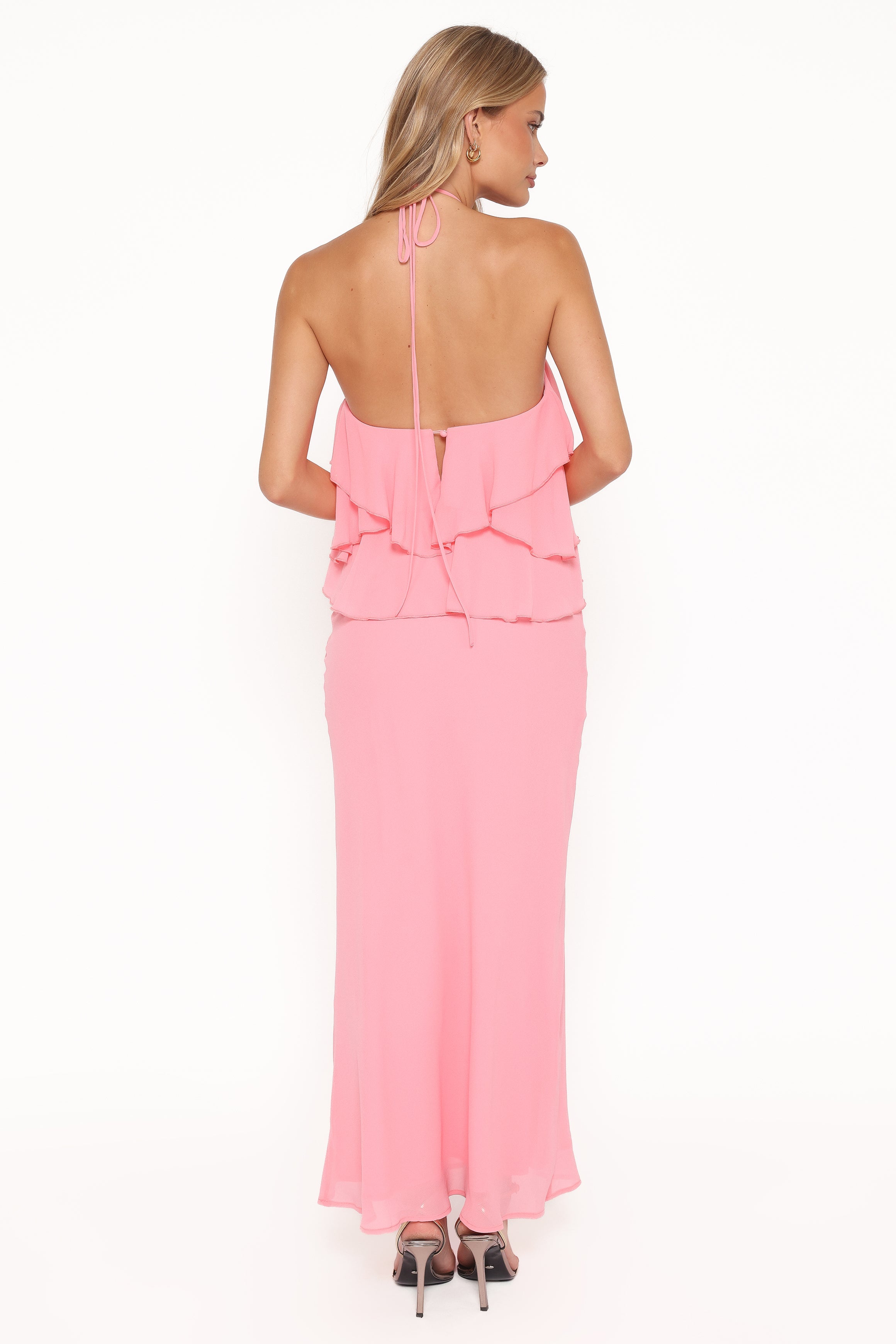 Zorina Halterneck Maxi Dress - Coral