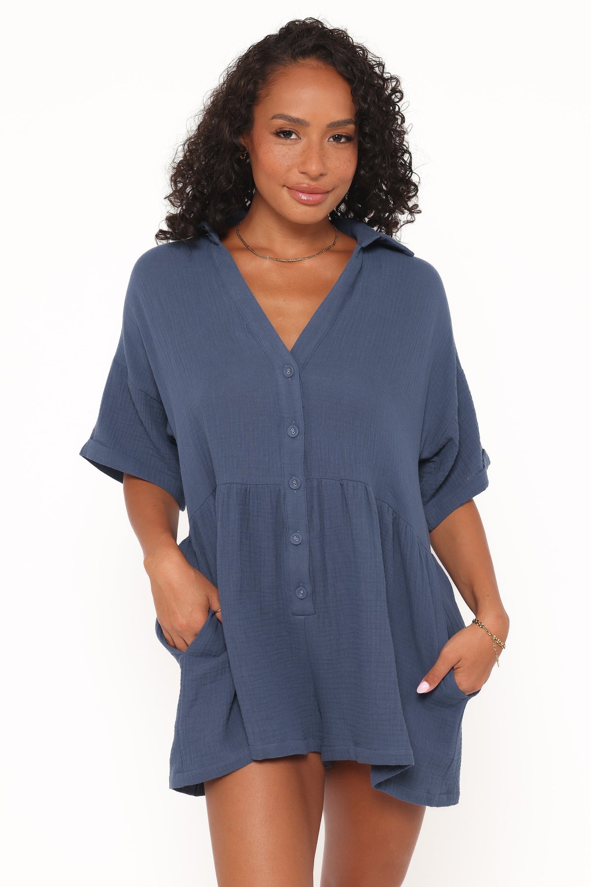 Winny Romper - Denim Blue
