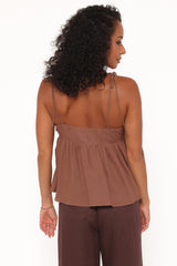 Zephyra Baby Doll Top - Brown