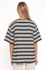 Zestora Tee - Black Ivory Stripe